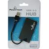 USB 3.0 Hub, POWERTECH 4 Ports, DC port, μαύρο